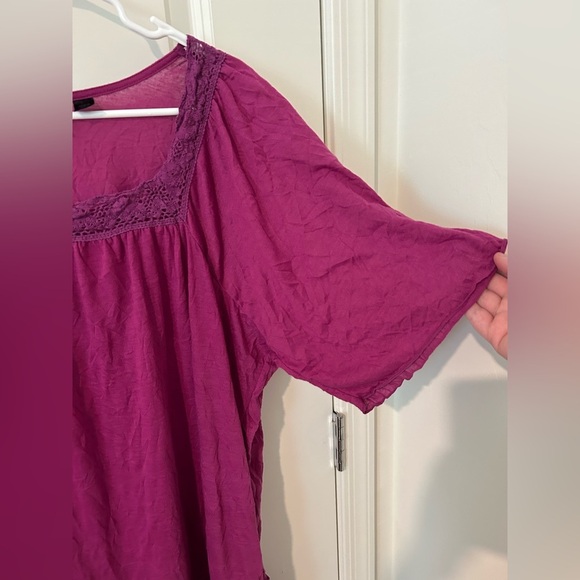 Lace Trim Purple Top - Picture 3 of 7
